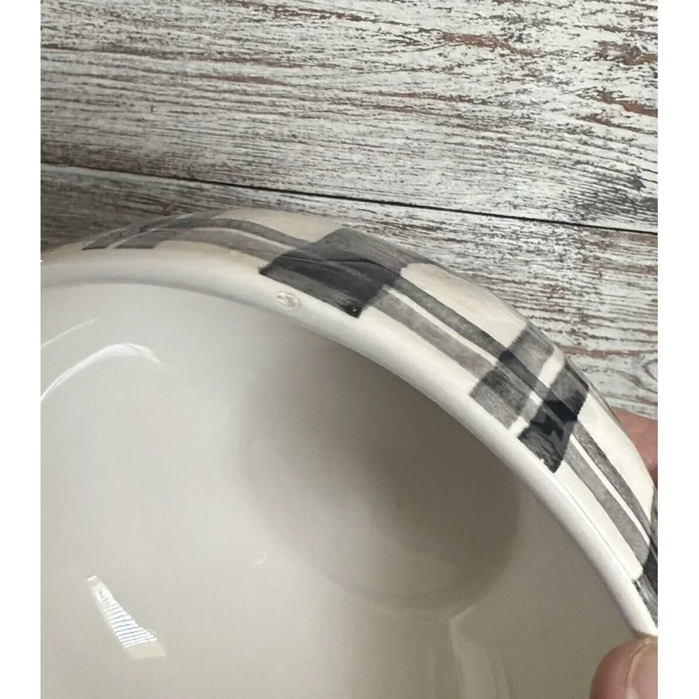 PIER 1 One‎ Watercolor Black & White Ironstone 6